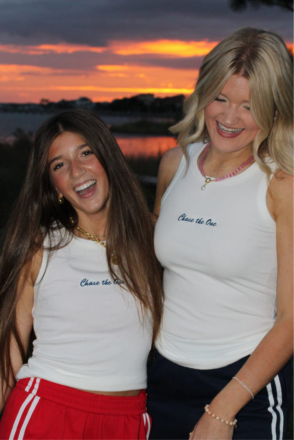 Chase the One Tank Top- White