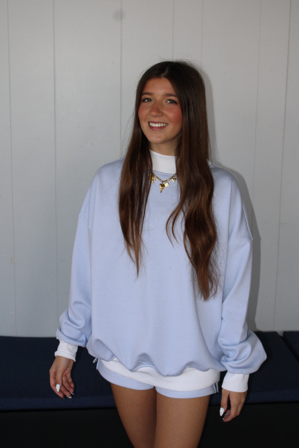 Stripes Mock-Neck Set