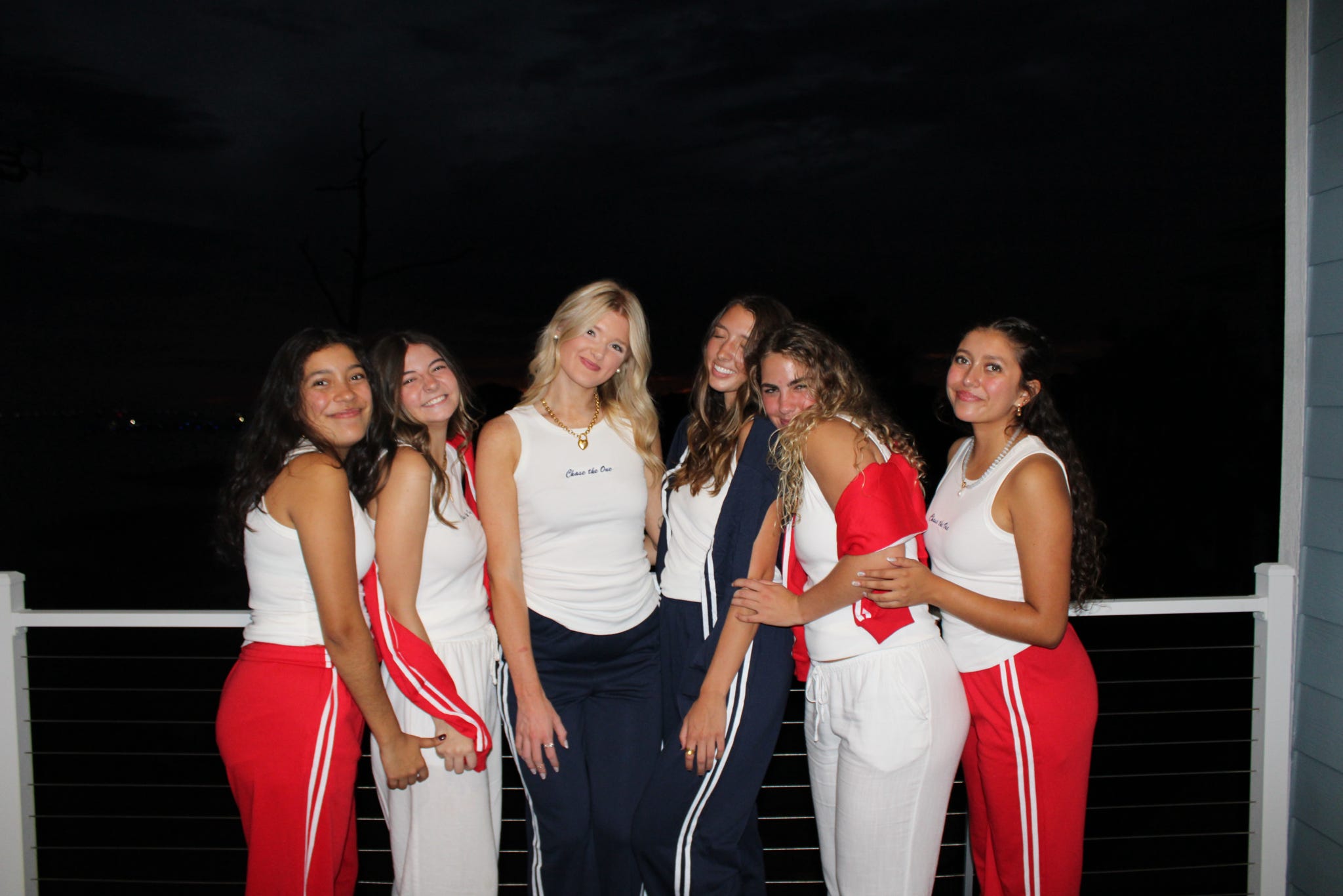 Striped Crewneck/ Pants Set- Navy