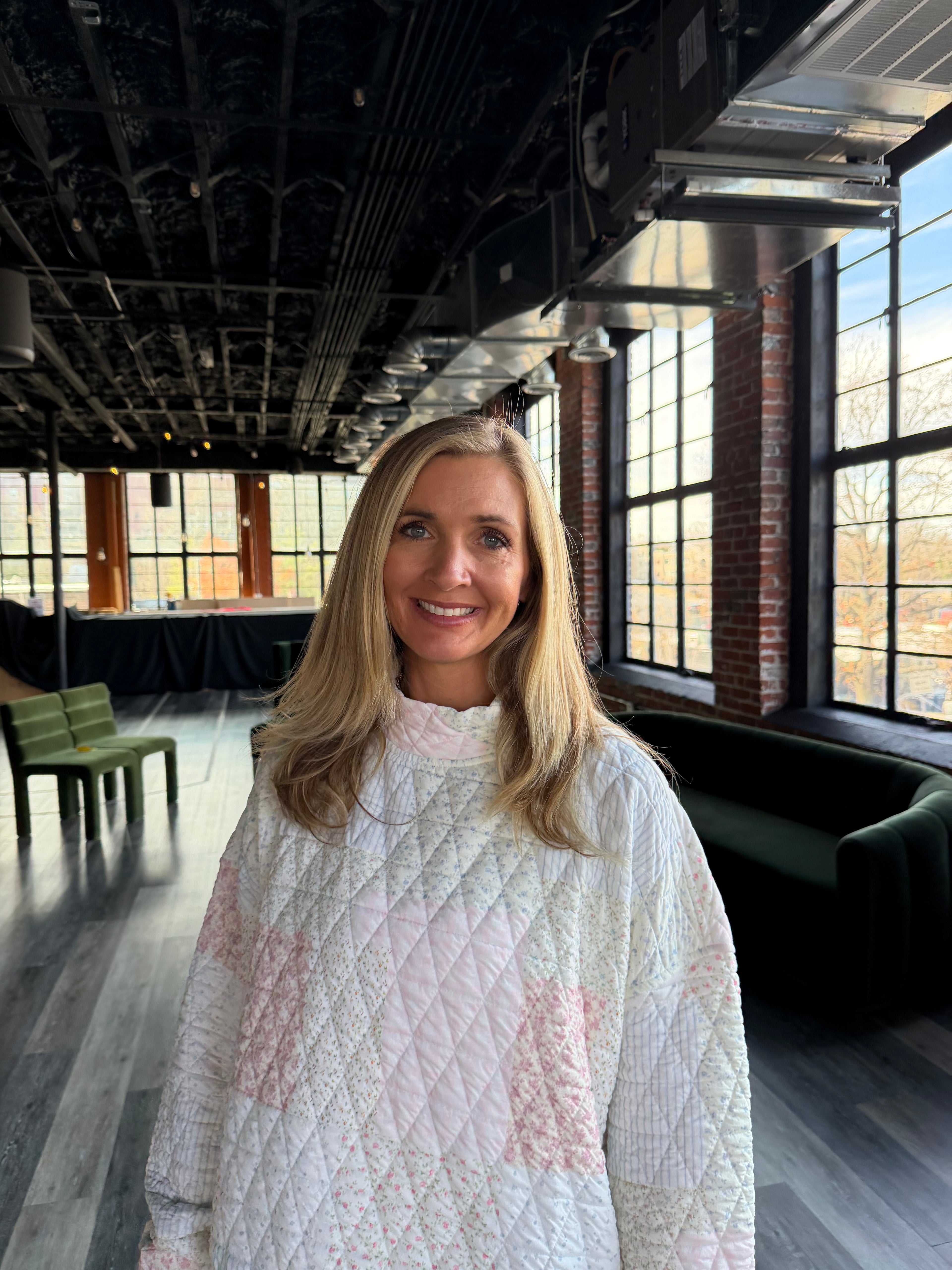 Quilted Pastel Mock Neck