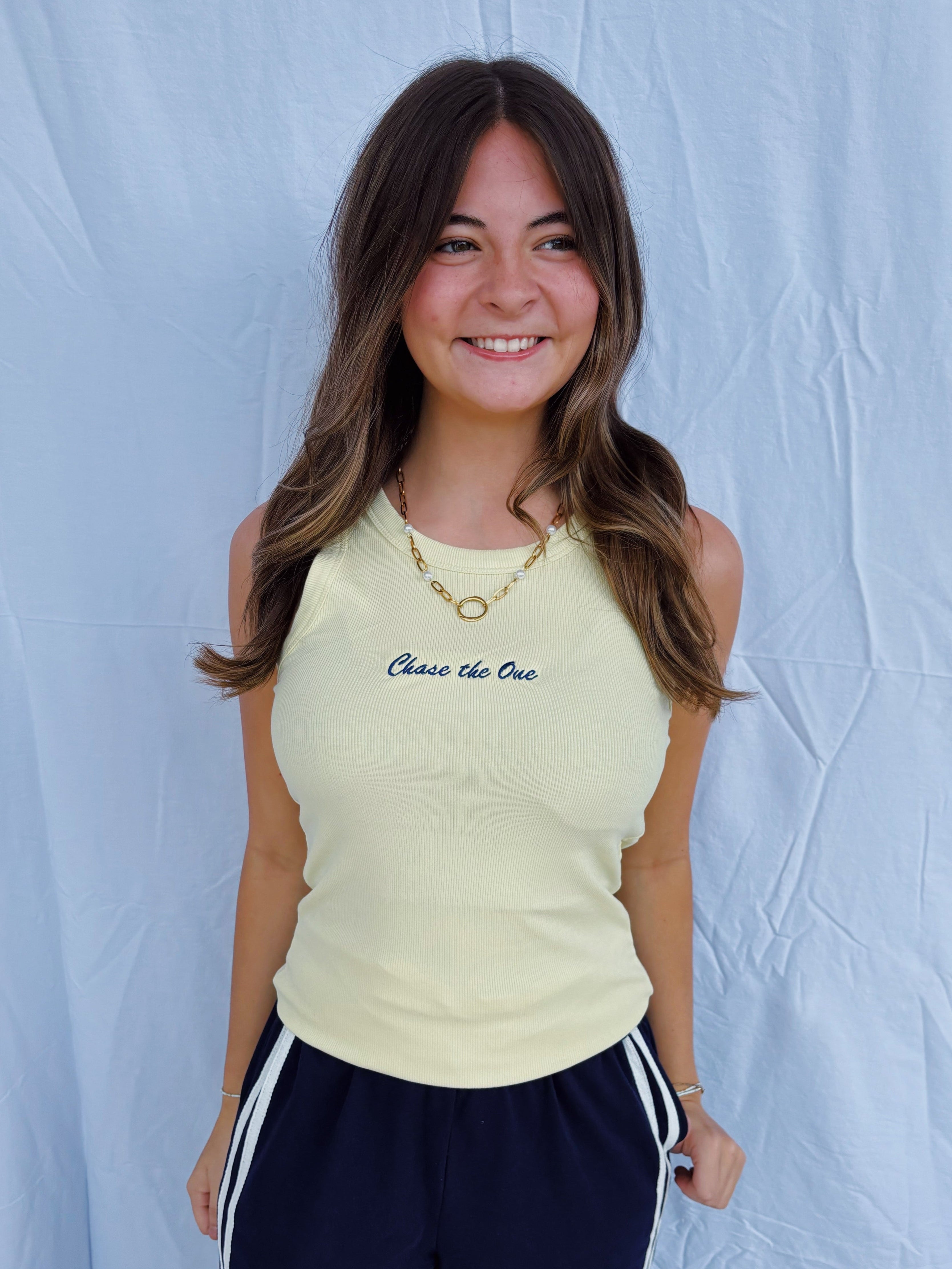 Chase the One Tank Top- Yellow
