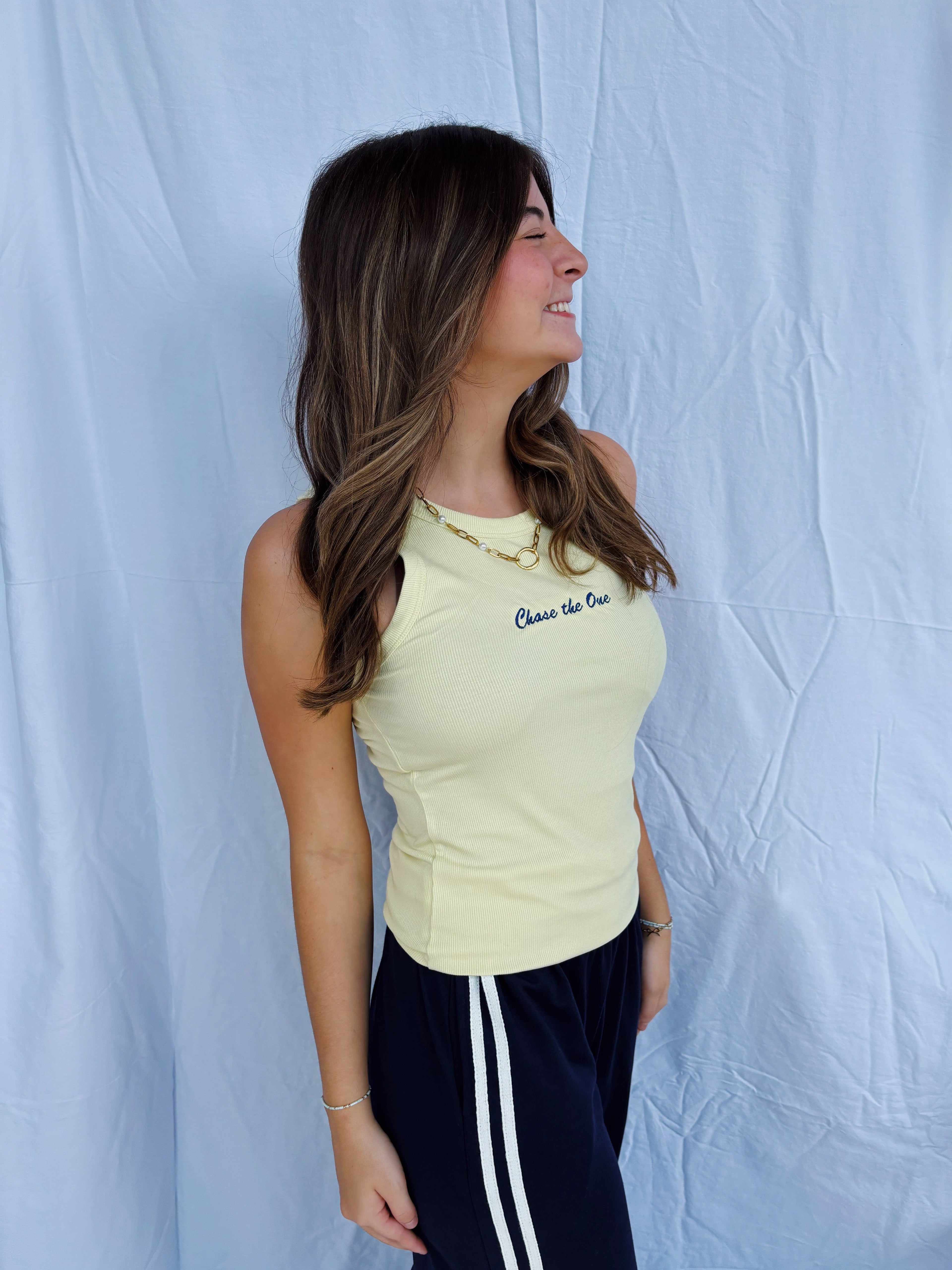 Chase the One Tank Top- Yellow